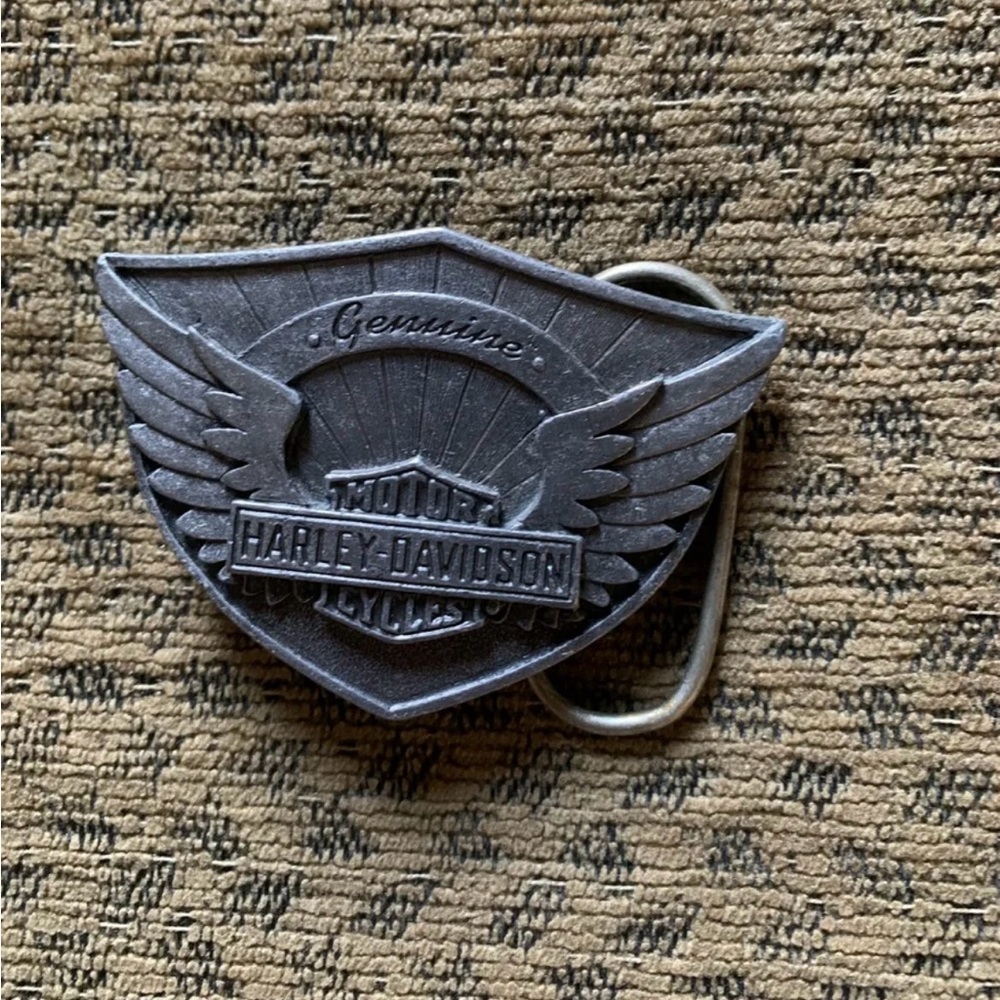 Vintage Genuine Harley Davidson Pewter Belt Buckle 1994 Wings